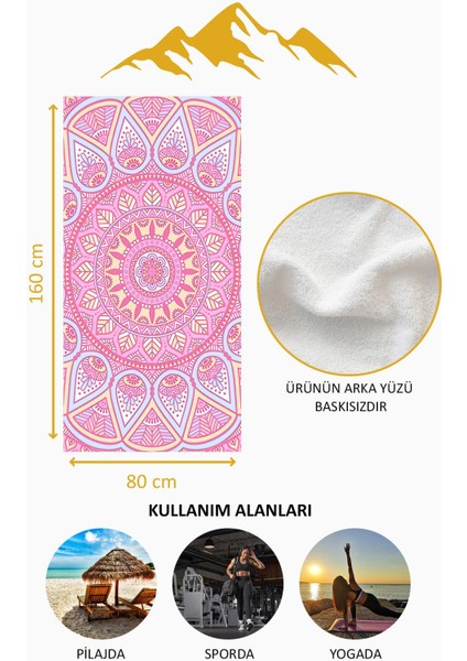 Dijital Baskı Plaj Deniz Havlusu Mandala Desenli Peştamal HVL0151 fırsatları