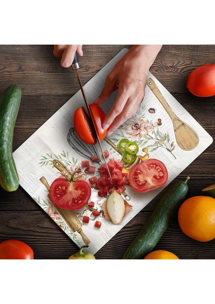 Cam Kesme Tahtası ve Sunumluk Kitchenware Desenli 30 x 40 cm fırsatları