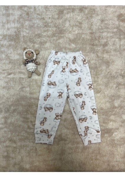 Krem Renkli Ayıcık Desenli 2’li Bebek Takımı – Uzun Kollu Üst ve Pantolon | %100 Pamuk Yumuşak Kumaş modelleri