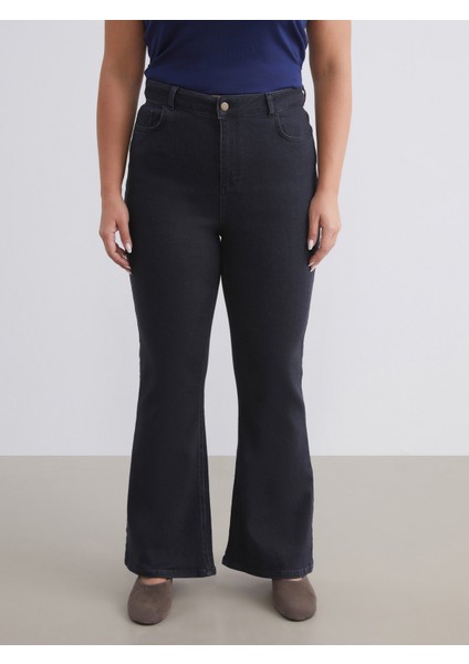Büyük Beden Flare Kadın Jean Pantolon fiyatları