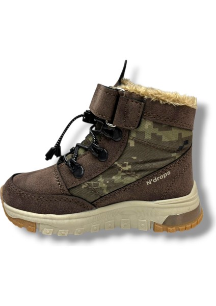 015-26 Deri Kürklü Kamuflaj Paraşüt Kumaş Çocuk Bot Vizon Bej 26-30 modelleri