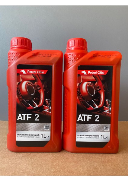 (2 Adet) Atf 2 Kırmızı Renk 1 Litre Direksiyon Atf Yağı (10/2025 Üretim) (2 Adet)
