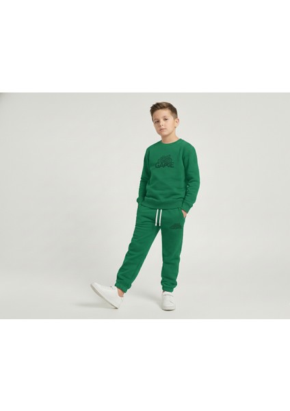 3 Iplik Garson Şardonlu Kabartmalı Baskı Yeşil Kombin 2 fiyatları