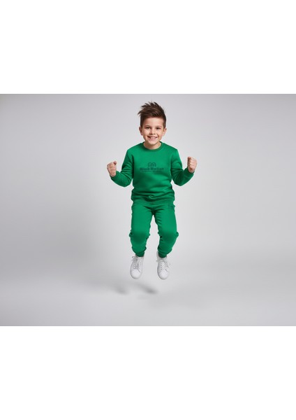 3 Iplik Garson Şardonlu Kabartmalı Baskı Yeşil Kombin 4 modelleri