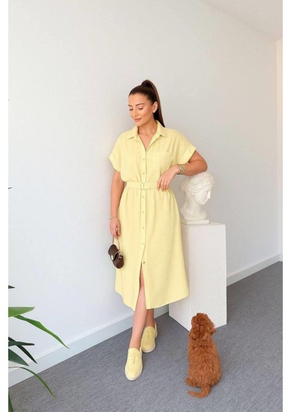 Kemerli Gömlek Elbise modelleri