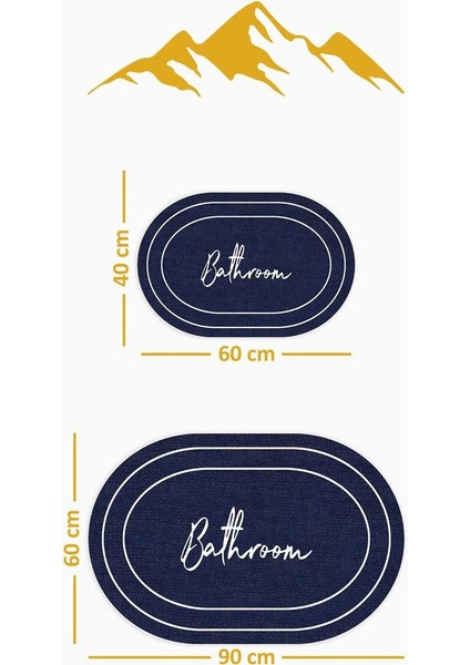 Yıkanabilir Kaymaz Tabanlı Modern Desenli 2'li Banyo Paspas Takımı OBPS0005 fiyatları