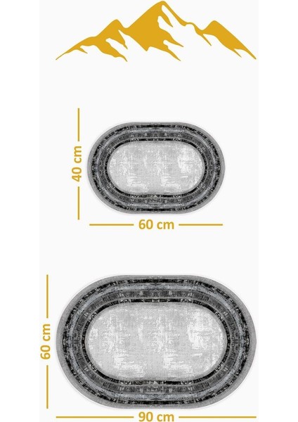 Yıkanabilir Kaymaz Tabanlı Modern Desenli 2'li Banyo Paspas Takımı OBPS0012 fiyatları