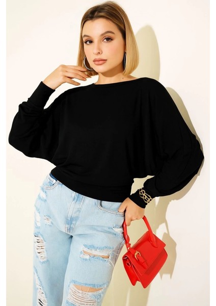 Sa Kol Salaş Bluz Siyah T4273