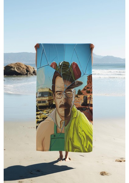 Dijital Baskı Plaj Deniz Havlusu Breaking Bad Desenli Peştamal HVL0028