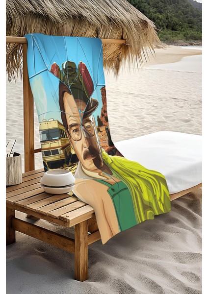 Dijital Baskı Plaj Deniz Havlusu Breaking Bad Desenli Peştamal HVL0028 modelleri