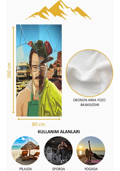 Dijital Baskı Plaj Deniz Havlusu Breaking Bad Desenli Peştamal HVL0028 fırsatları