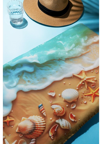 Dijital Baskı Plaj Deniz Havlusu Kumsal Desenli Peştamal HVL0030 fiyatları
