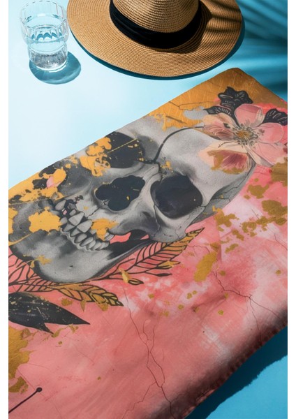 Dijital Baskı Plaj Deniz Havlusu Modern Kuru Kafa Desenli Peştamal HVL0146 fiyatları