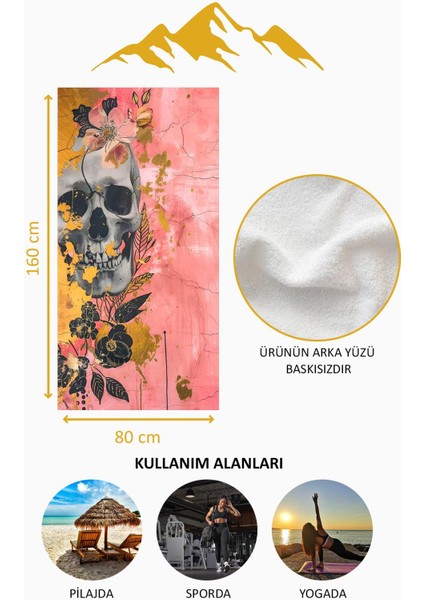 Dijital Baskı Plaj Deniz Havlusu Modern Kuru Kafa Desenli Peştamal HVL0146 fırsatları