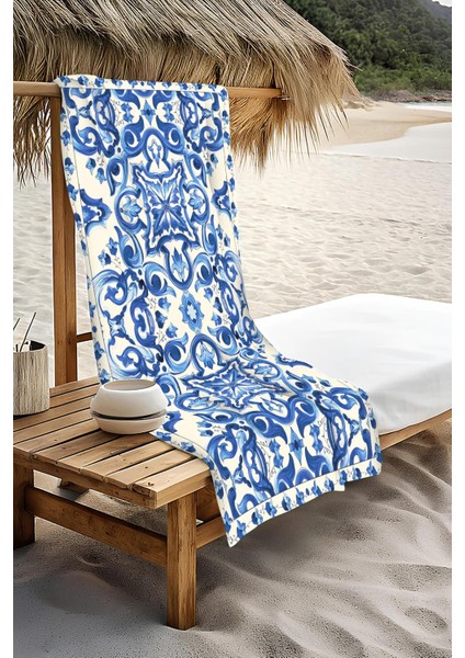 Dijital Baskı Plaj Deniz Havlusu Modern Bacı Milano Desenli Peştamal HVL0156 modelleri