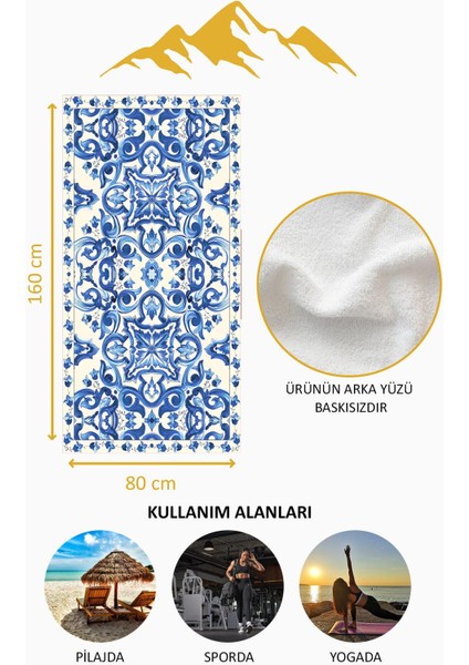 Dijital Baskı Plaj Deniz Havlusu Modern Bacı Milano Desenli Peştamal HVL0156 fırsatları