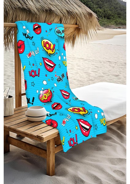 Dijital Baskı Plaj Deniz Havlusu Modern Desenli Peştamal HVL0174 modelleri