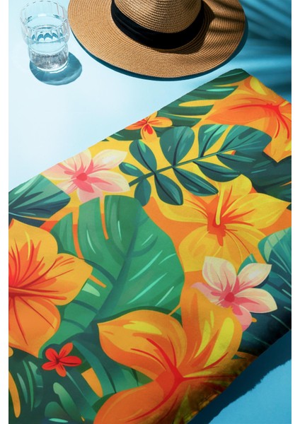 Dijital Baskı Plaj Deniz Havlusu Çiçek Desenli Peştamal HVL0179 fiyatları
