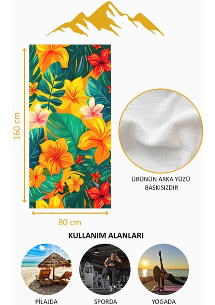 Dijital Baskı Plaj Deniz Havlusu Çiçek Desenli Peştamal HVL0179 fırsatları