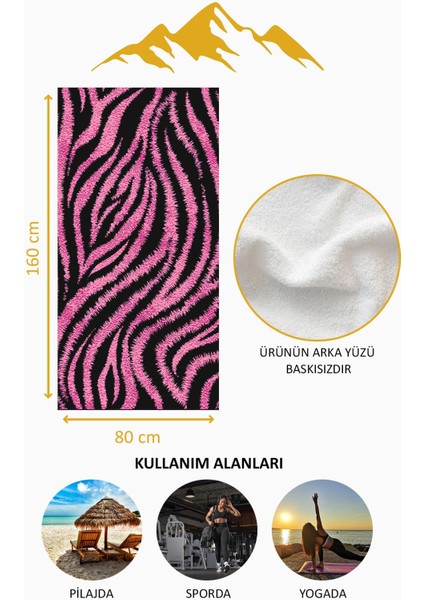 Dijital Baskı Plaj Deniz Havlusu Zebra Desenli Peştamal HVL0187 fırsatları