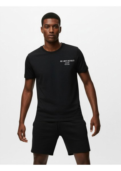 Rahat Kesim Kısa Kollu Baskılı Spor Tişört