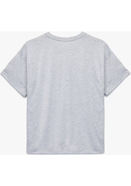 Kısa Kollu Kolej Baskılı Bisiklet Yaka Oversize Tişört fiyatları