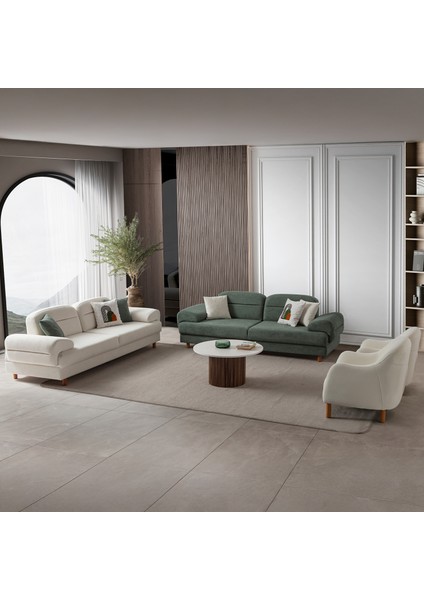 Lizbon Yataklı Sandıklı Koltuk Takımı 3+3+1+1 Yeşil
