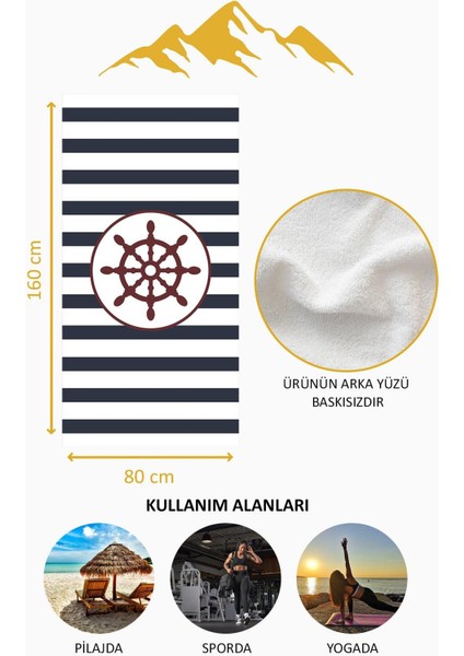 Dijital Baskı Plaj Deniz Havlusu Dümen Desenli Peştamal HVL0007 fırsatları