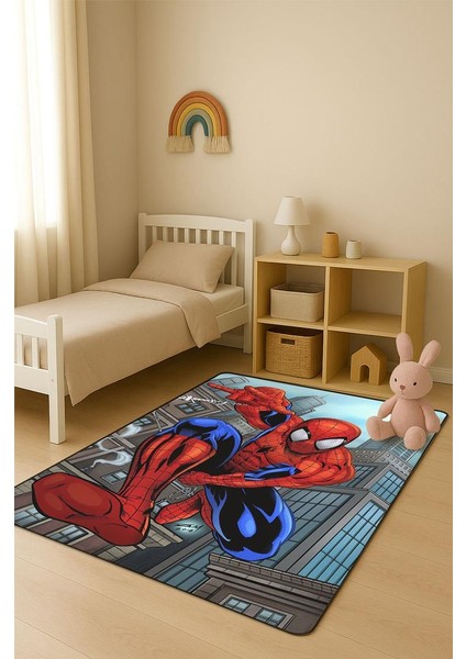 Parlak Kadife Kumaş Dijital Baskı Dot Kaymaz Tabanlı Çocuk ve Genç Odası Halısı H1015