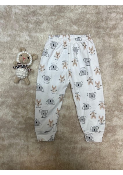 Koala ve Tavşan Desenli 2’li Çocuk Pijama Takımı – %100 Pamuk – Unisex Uzun Kollu Pijama Seti modelleri