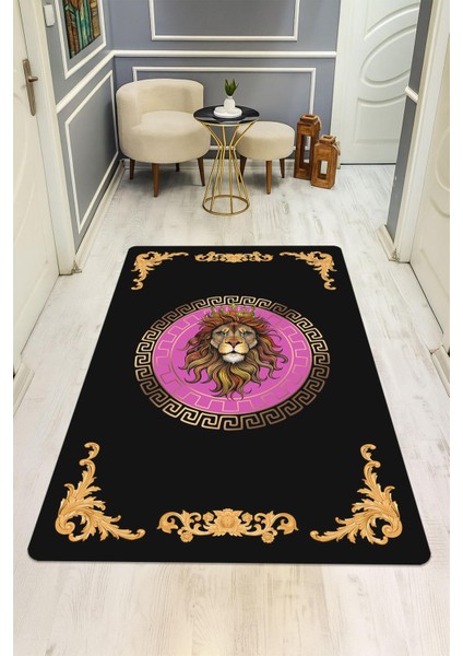 Modern Aslan Desenli Dijital Baskı Kaymaz Taban Halı H0259