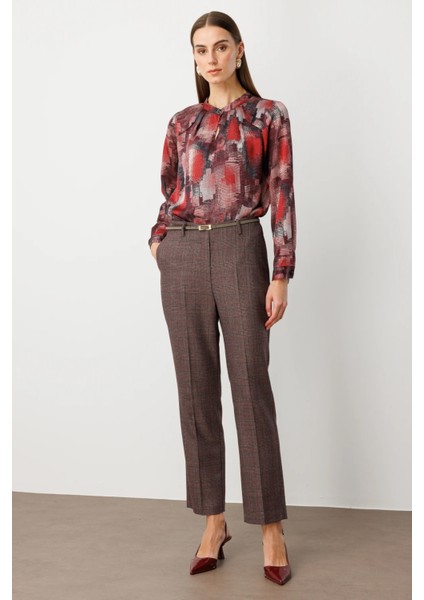 Ekoseli Boru Paça Pantolon modelleri