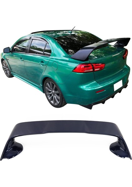 Mitsubişhi Lancer Evo 10 2008-BOYASIZ Plastik Yüksek Spoiler