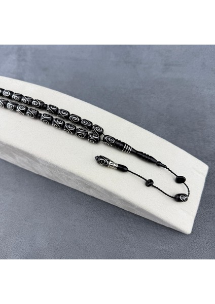 Usta Işçilikli Özel Telkari Işlemeli Has Oltu Taşı Tespih