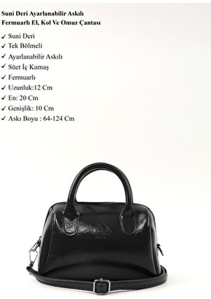 Kırışık Dokulu Siyah SHK184 Suni Deri ,fermuarlı Tek Bölmeli ,askılı El, Kol ve Omuz Çantası modelleri
