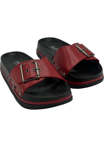 Günlük Kadın Terlik Beyaz Soft Taban Büyük Tokalı Kutulu Günlük Terlik