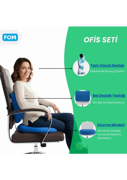 Visco Oturma ve Bel Destek Yastık Seti, Ortopedik, Yeşil fiyatları