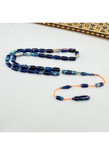 Mavi Gri Hareli Multicolor Sıkma Kehribar | Ustanın Tavsiyesi Özel El Işçiliği Tespih fiyatları