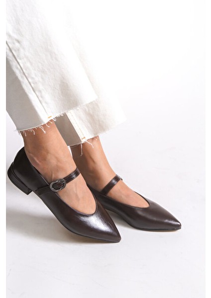 Kadın Sivri Burun Babet 0012501 Kahverengi Cilt