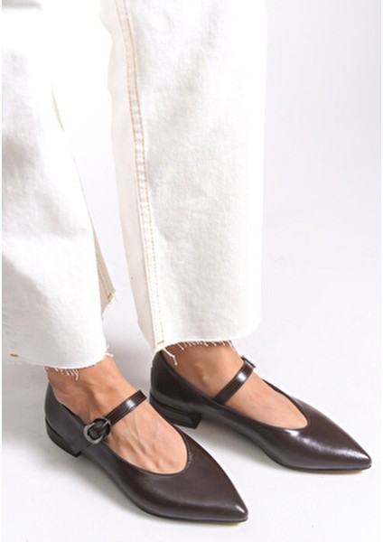 Kadın Sivri Burun Babet 0012501 Kahverengi Cilt fiyatları