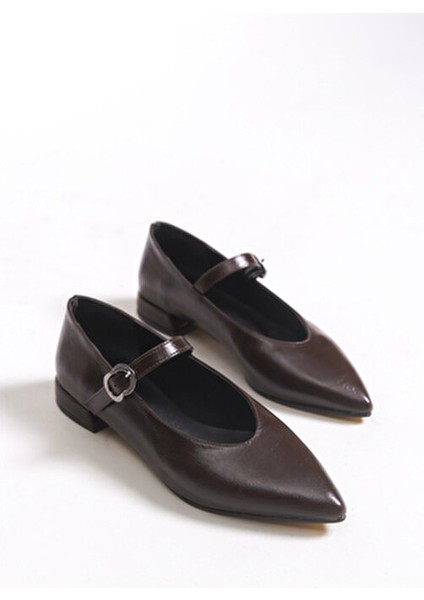 Kadın Sivri Burun Babet 0012501 Kahverengi Cilt