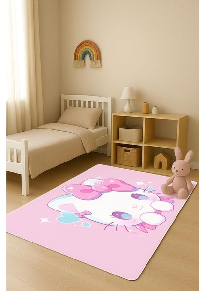 Parlak Kadife Kumaş Dijital Baskı Dot Kaymaz Tabanlı Çocuk ve Genç Odası Halısı H0601