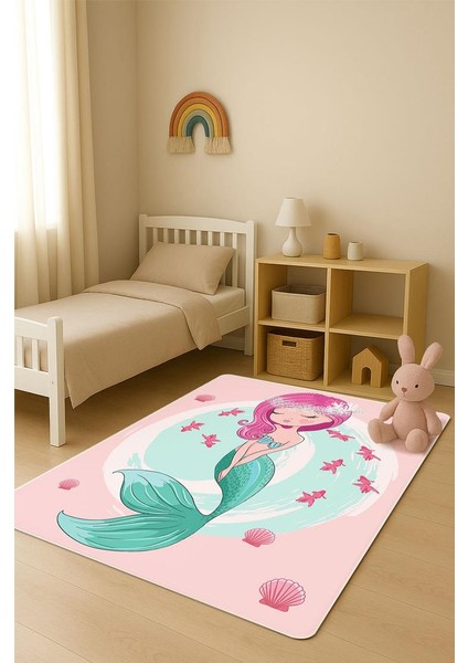 Parlak Kadife Kumaş Dijital Baskı Dot Kaymaz Tabanlı Çocuk ve Genç Odası Halısı H0610