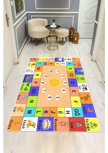 Parlak Kadife Kumaş Dijital Baskı Dot Kaymaz Tabanlı Çocuk ve Genç Odası Halısı H0841 fiyatları