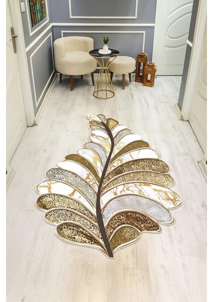 Modern Lazer Kesim Dijital Baskı Kaymaz Taban Halı H0415