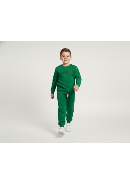 3 Iplik Çocuk Şardonlu Kabartmalı Baskı Yeşil Kombin 1 fırsatları