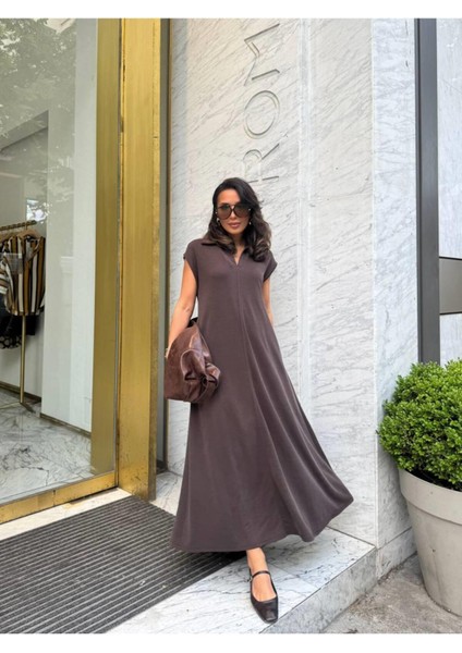 Polo Yaka Pamuklu Salaş Elbise