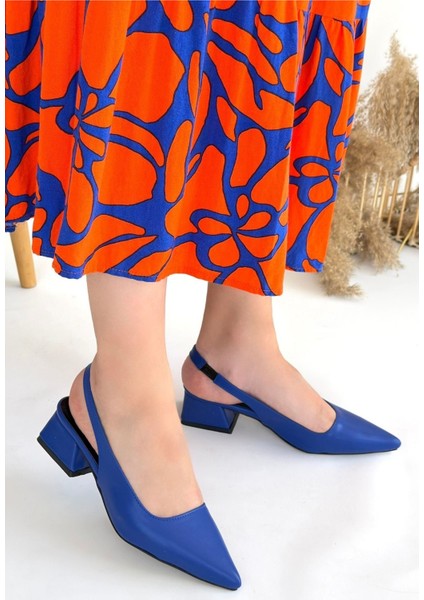 Morji Mavi Cilt Topuklu Ayakkabı
