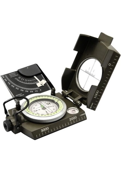 Prizmatik Suya Dayanıklı Işıltılı Pusula ile Kılıfı Askeri Ordu Kamp Yürüyüş Seyahat Için Jeoloji Pusula modelleri