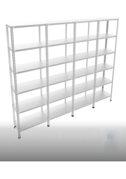 Galvaniz Çelik Raf Ünitesi 43X372X200 6 Katlı Arşiv Rafı Depo Rafı Kiler Rafı